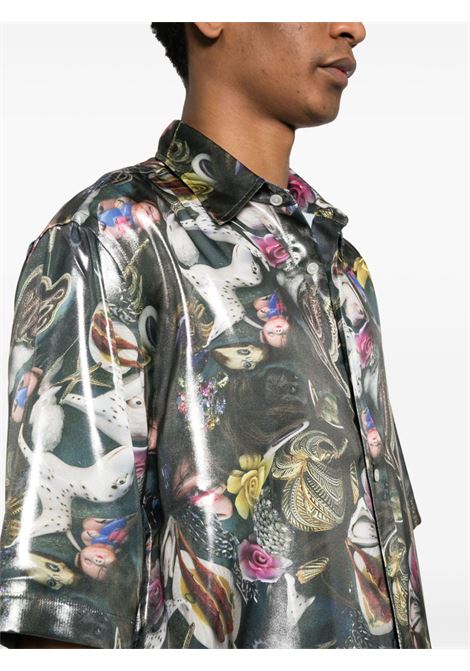 camicia con stampa laminata uomo multicolore in poliestere ACNE STUDIOS | BB0555BDZ
